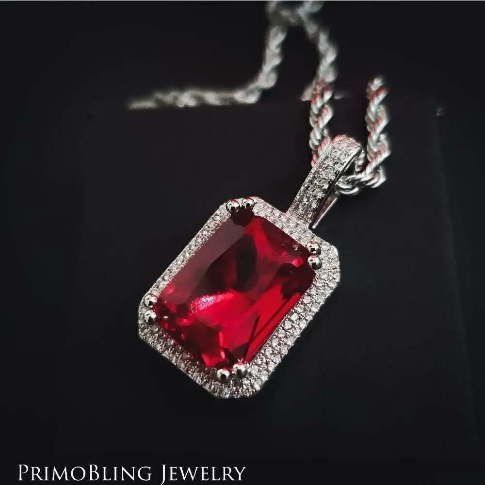 Stainless Red Gem necklace